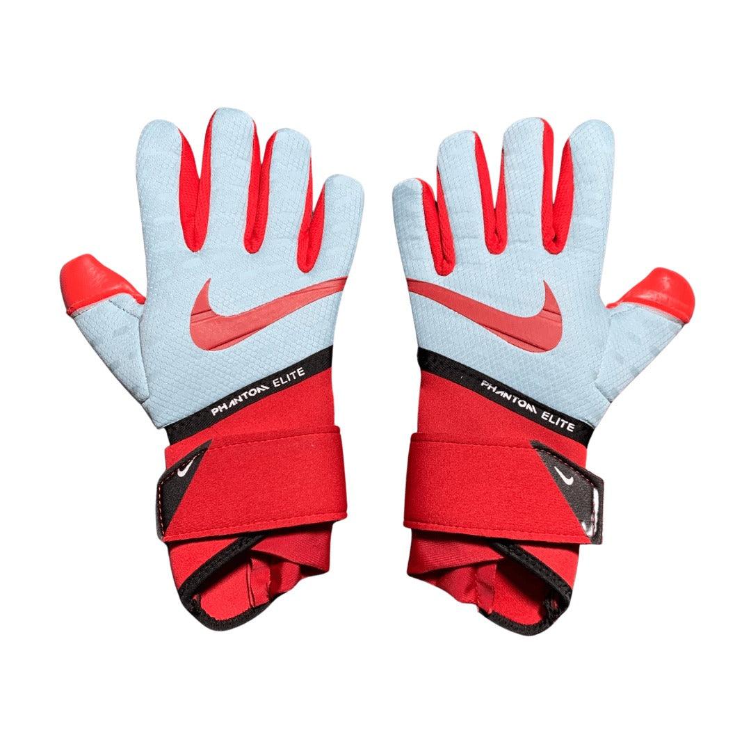 Guantes de portero Nike Phantom Elite blancos y rojos