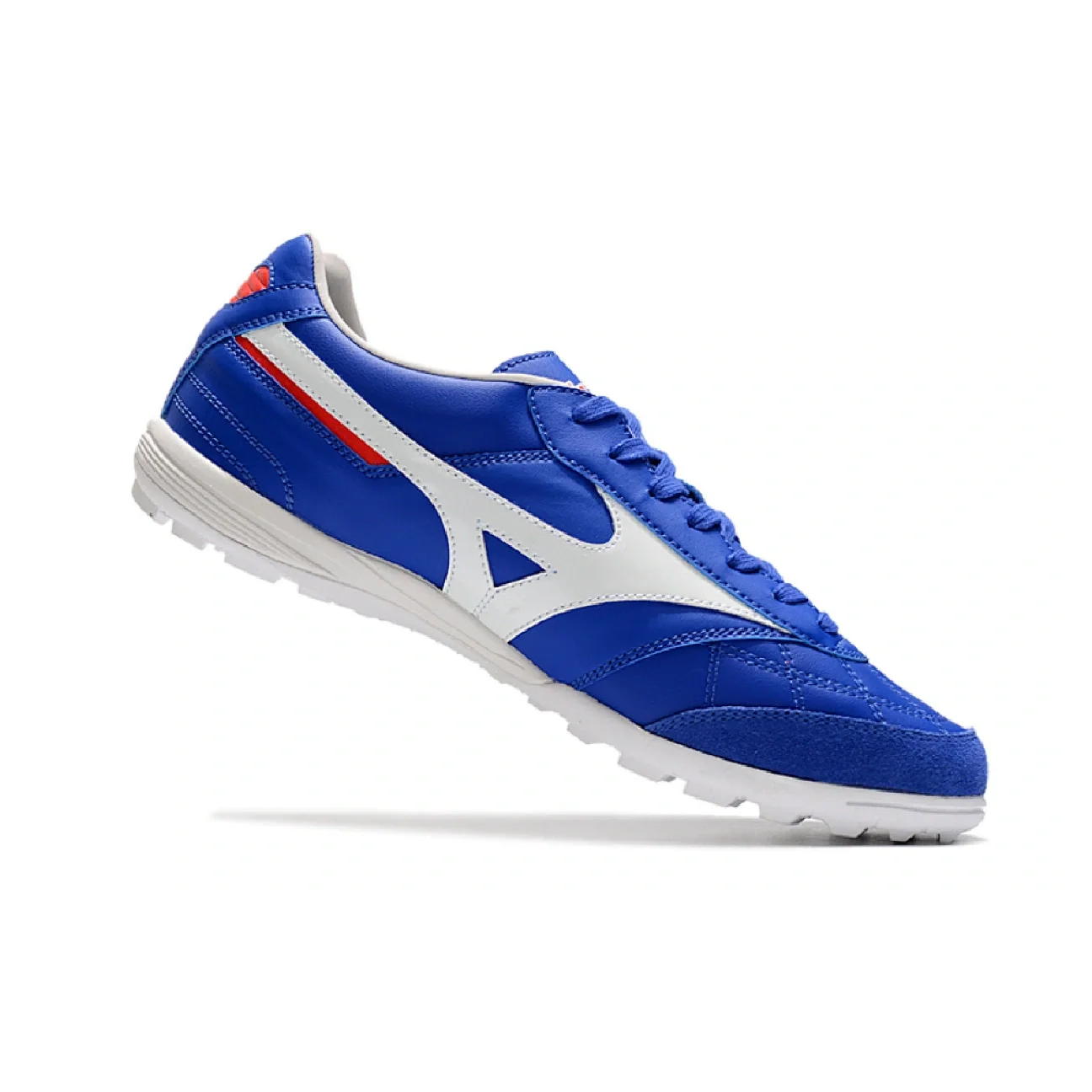 Botas de fútbol Mizuno Morelia Sala Turf TF azul y blanco