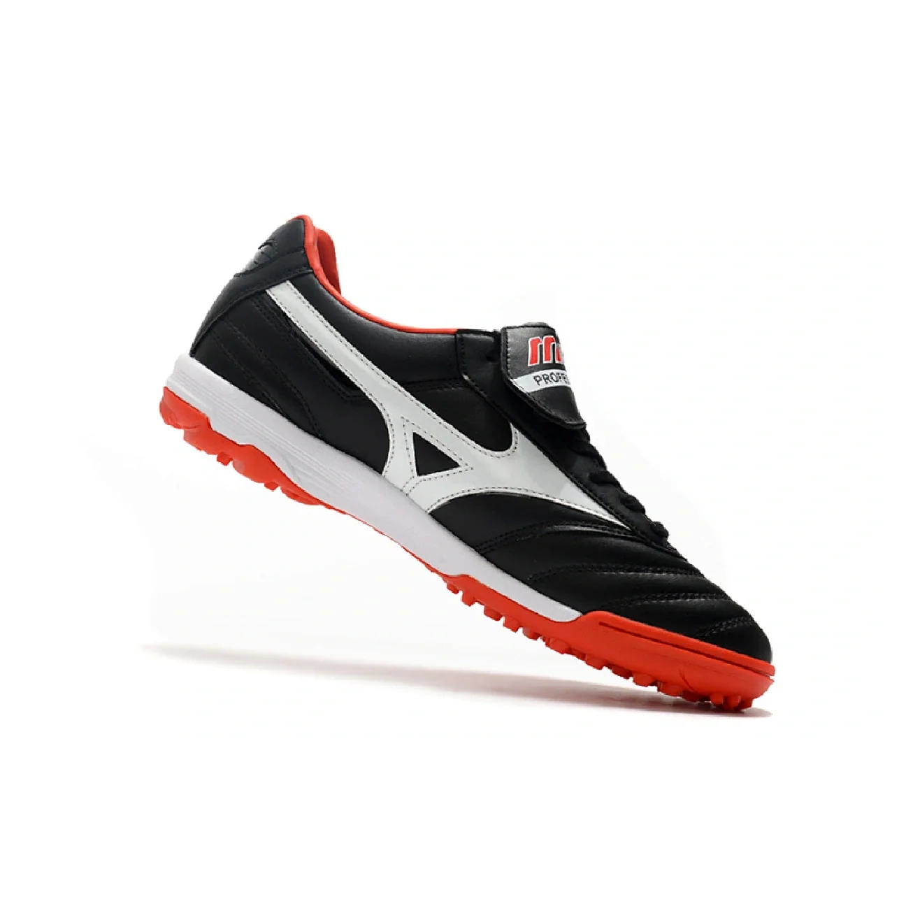 Botas de fútbol Mizuno Morelia Sala Classic Turf TF, color negro, rojo y blanco