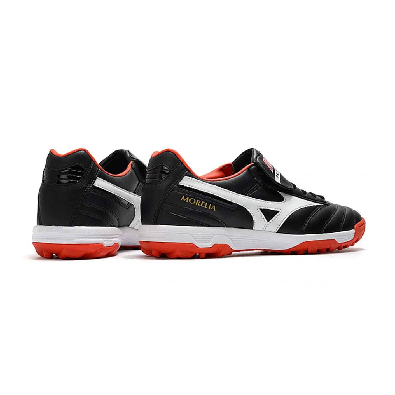 Botas de fútbol Mizuno Morelia Sala Classic Turf TF, color negro, rojo y blanco