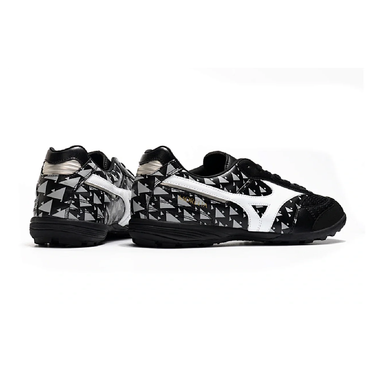 Botas de fútbol Mizuno Morelia Sala Turf TF en negro, blanco y gris