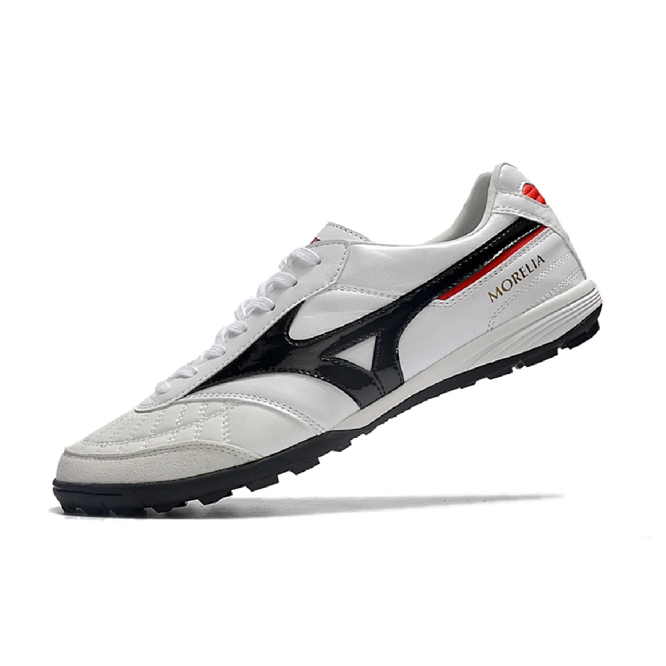 Botas de fútbol Mizuno Morelia Sala Turf TF blancas y negras