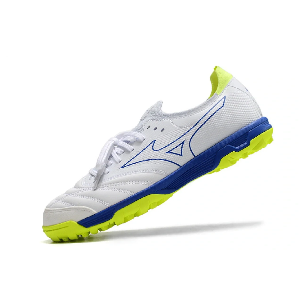 Botas de fútbol Mizuno Neo Sala Turf TF blanco, amarillo y azul