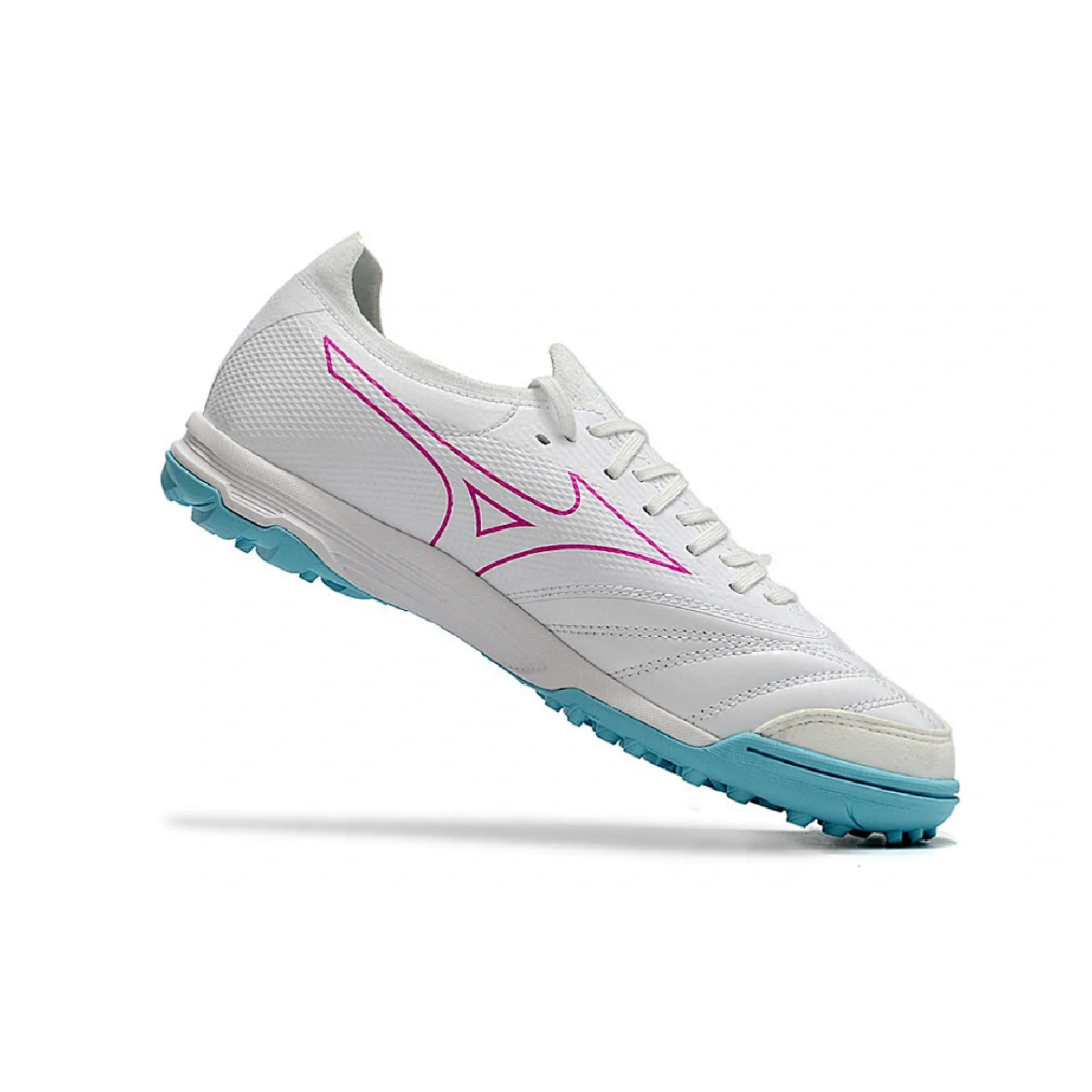 Botas de fútbol Mizuno Neo Sala Turf TF blancas y azules claros