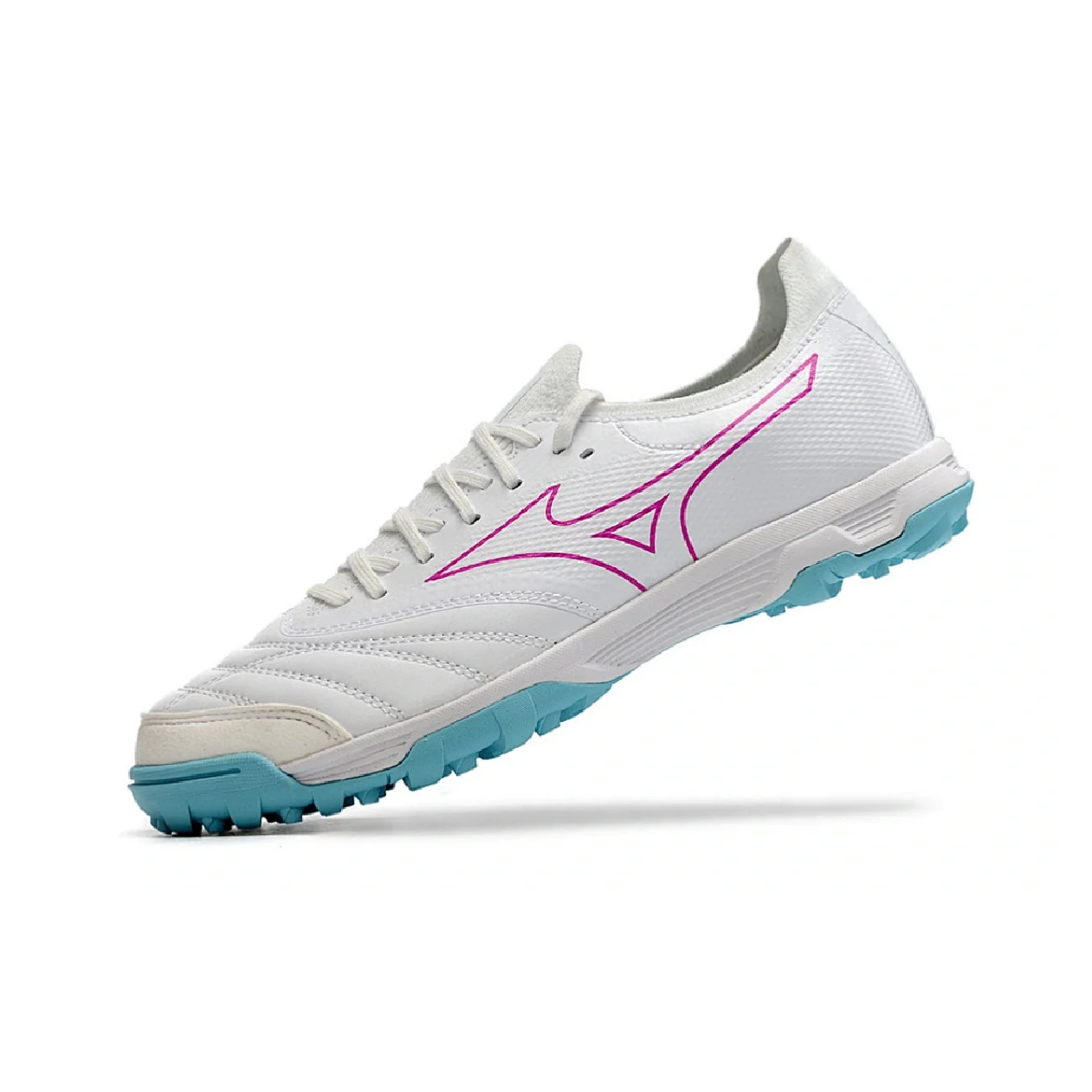 Botas de fútbol Mizuno Neo Sala Turf TF blancas y azules claros