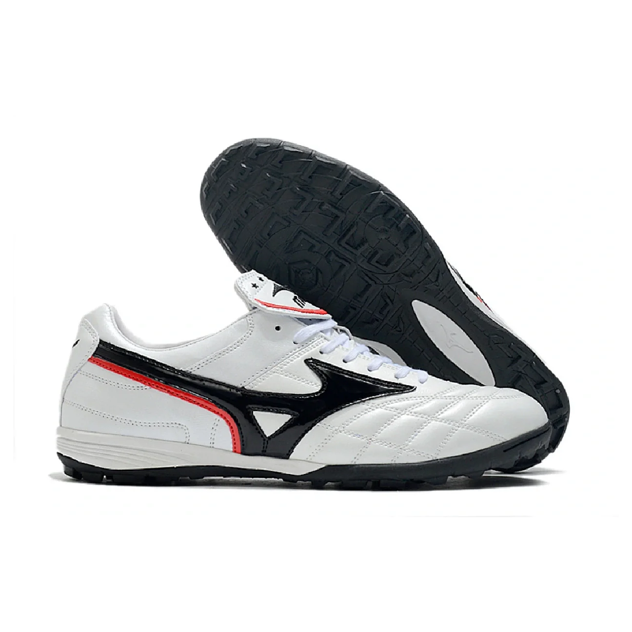 Botas de fútbol Mizuno Wave Cup Turf TF blancas y negras