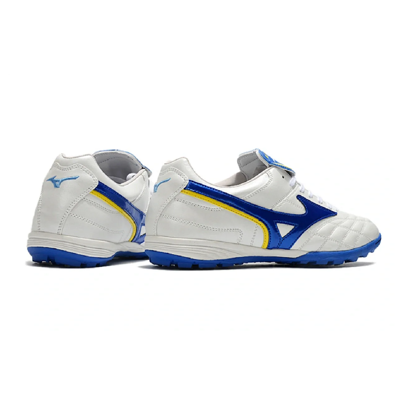 Botas de fútbol Mizuno Wave Cup Turf TF blancas y azules