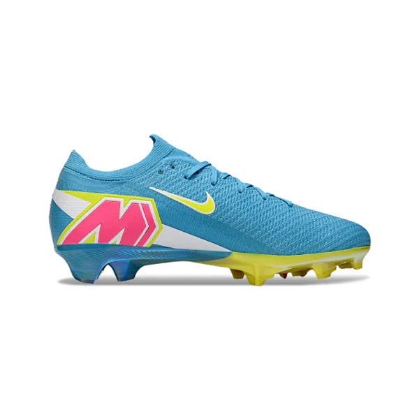 Botas de fútbol Nike Air Zoom Mercurial Vapor 16 Elite para niños, color azul claro y verde, para terreno firme FG