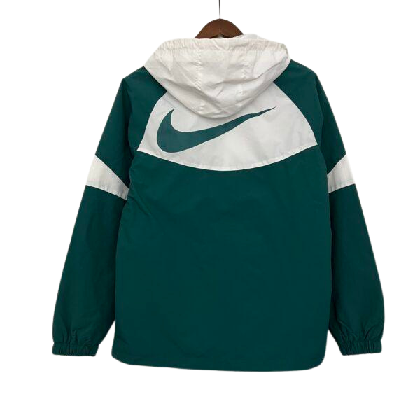Nike Green and White Windbreaker Jacket