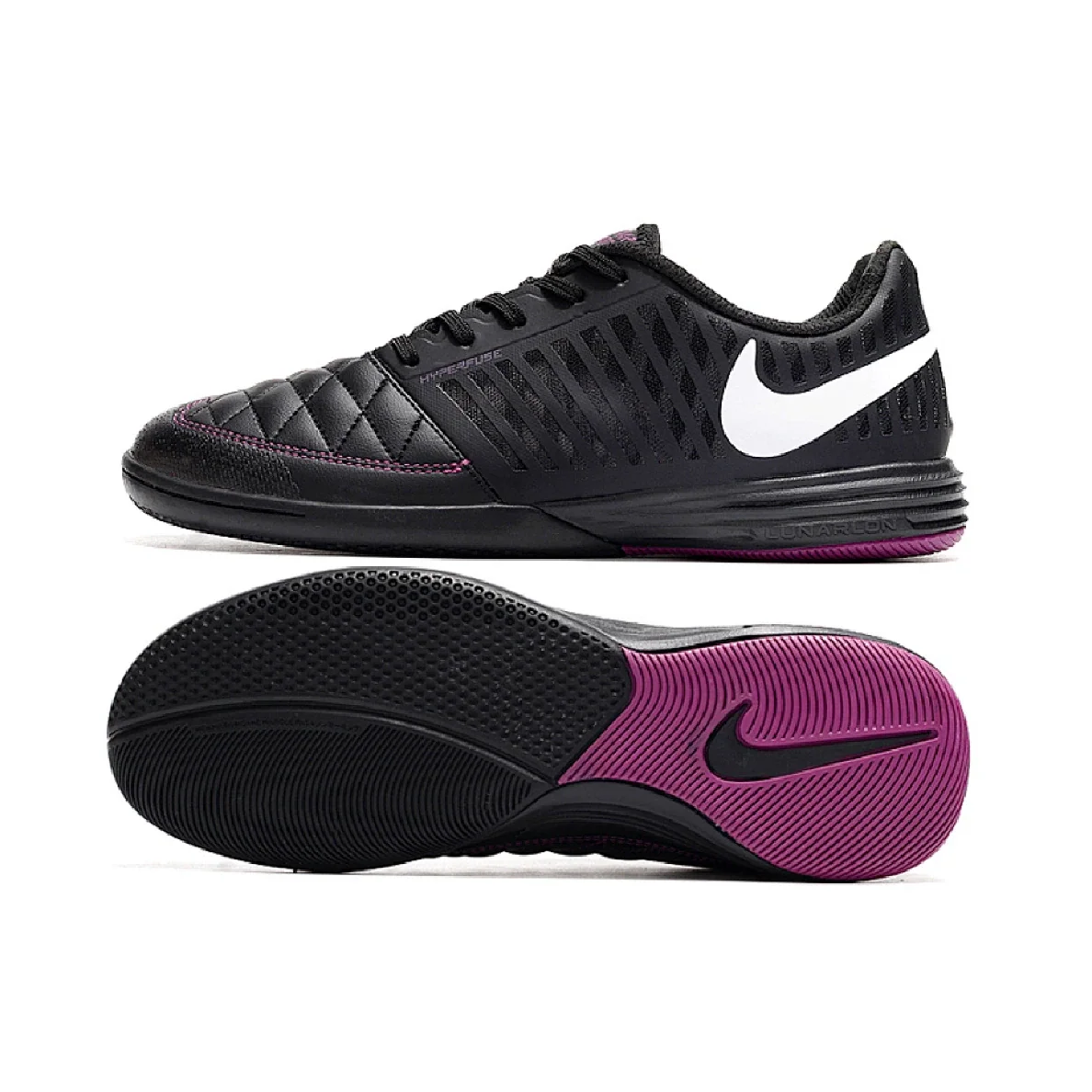 Nike Lunar Gato II Black and Pink Indoor IC Football Boot