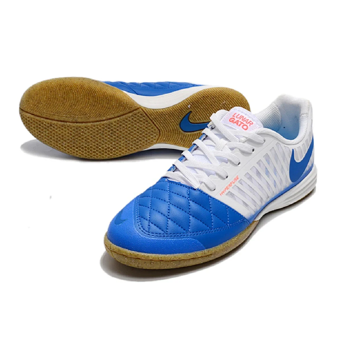 Nike Lunar Gato II IC White and Blue Indoor IC Football Boot