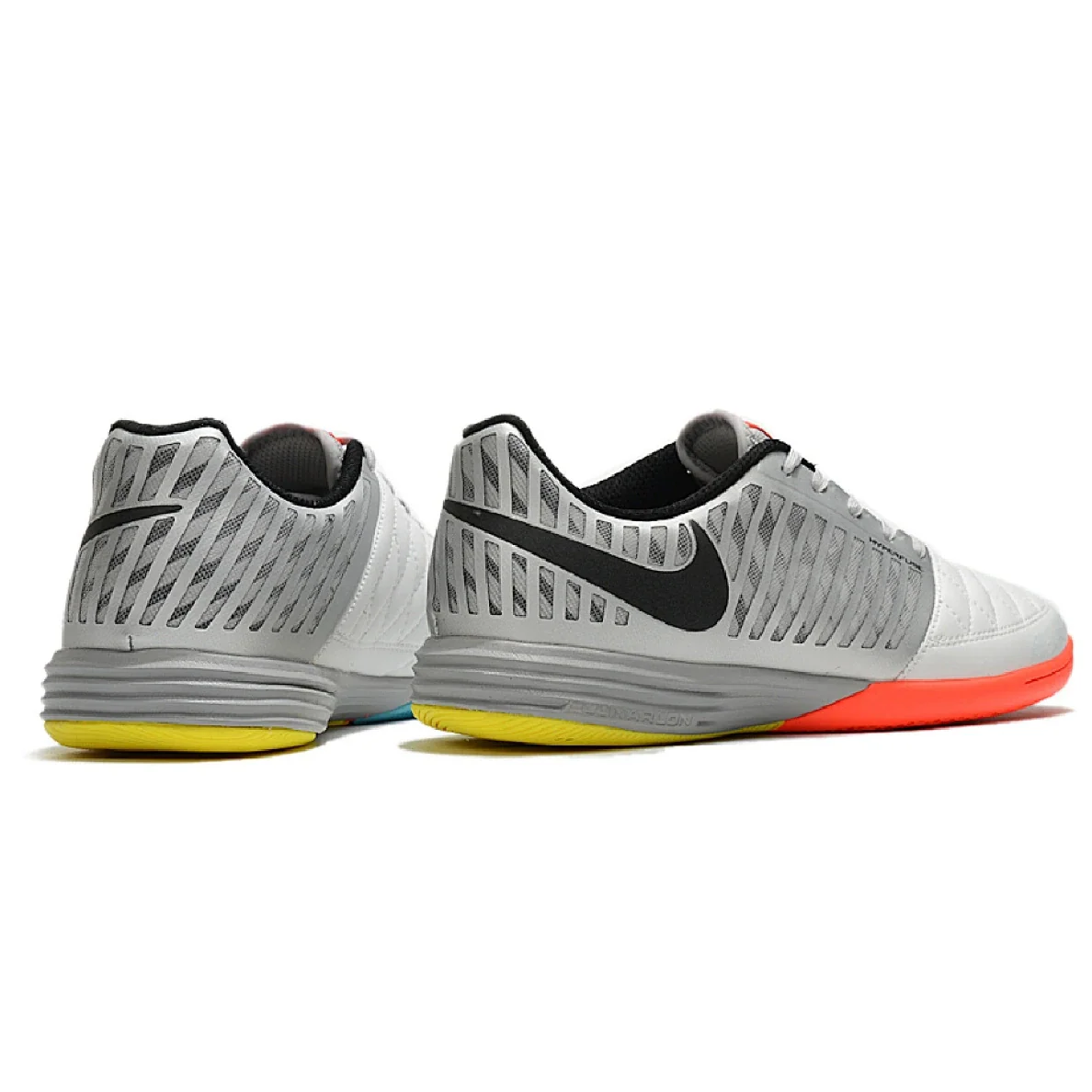 Nike Lunar Gato II White and Gray Indoor IC Football Boot