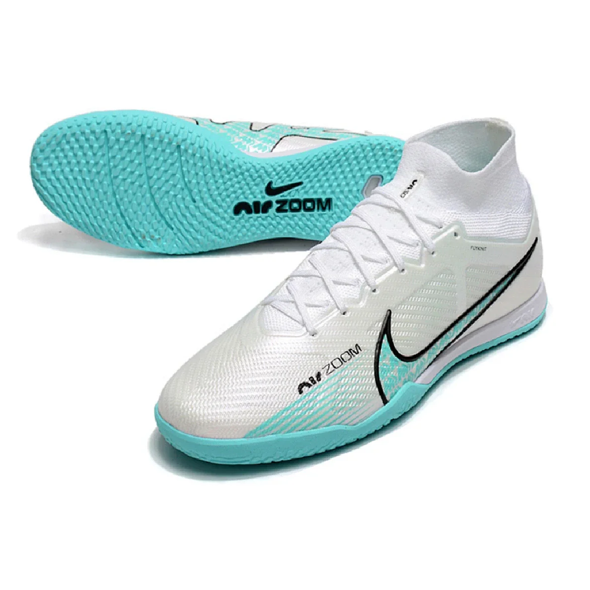 Botas de fútbol sala Nike Mercurial Superfly 9 Elite IC blancas y azules