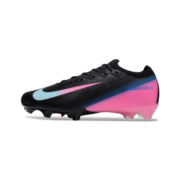 Botas de fútbol Nike Mercurial Vapor 16 Elite para niños, color negro, rosa y azul, para terreno firme FG