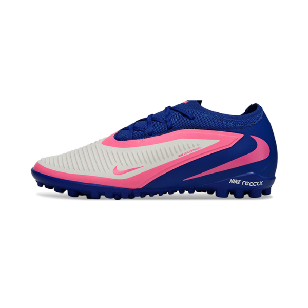 Botas de fútbol Nike Phantom 6 Pro Turf TF para niños, color azul, blanco y rosa