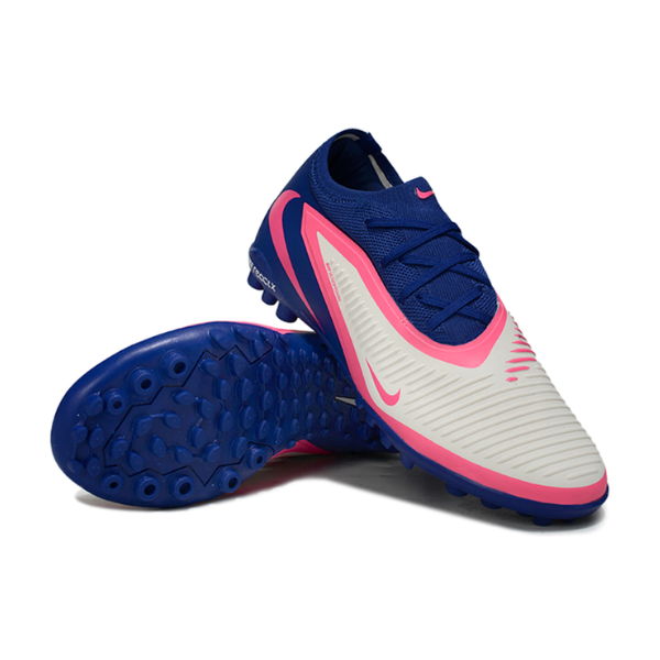 Botas de fútbol Nike Phantom 6 Pro Turf TF para niños, color azul, blanco y rosa