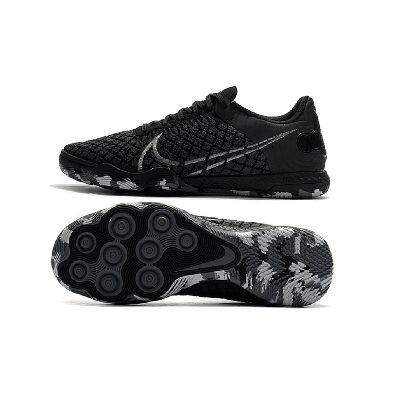 Nike Reactgato Black and Gray Indoor IC Football Boot