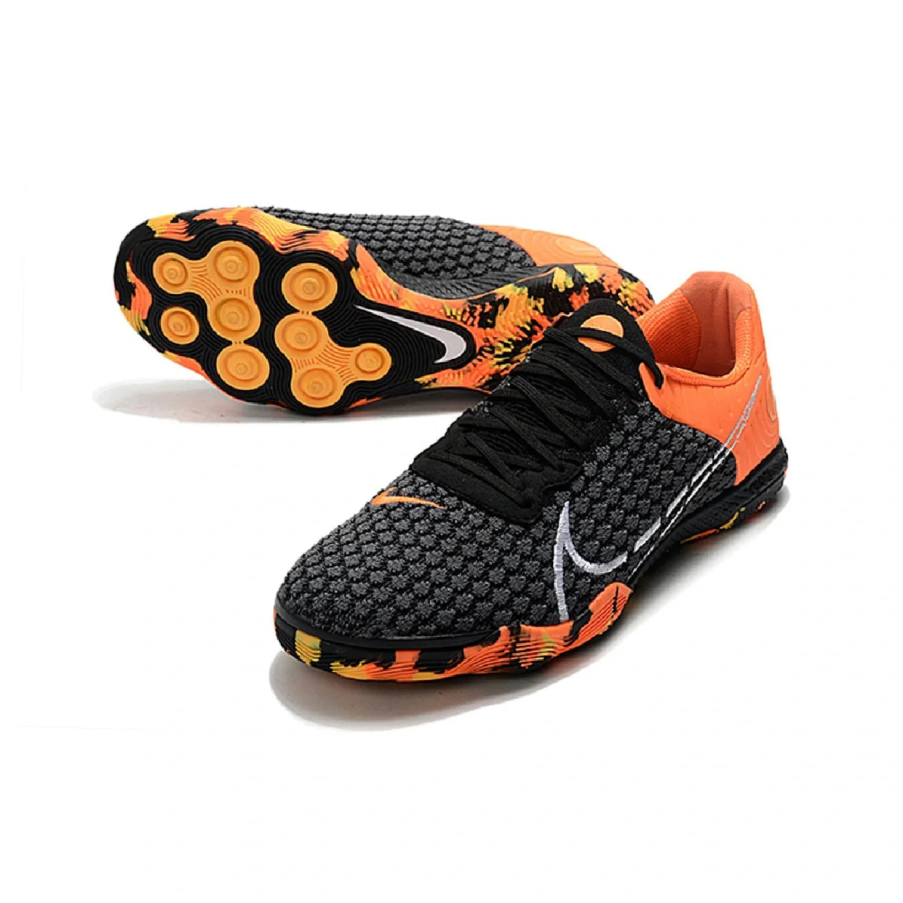 Nike Reactgato Black and Orange Indoor IC Football Boot