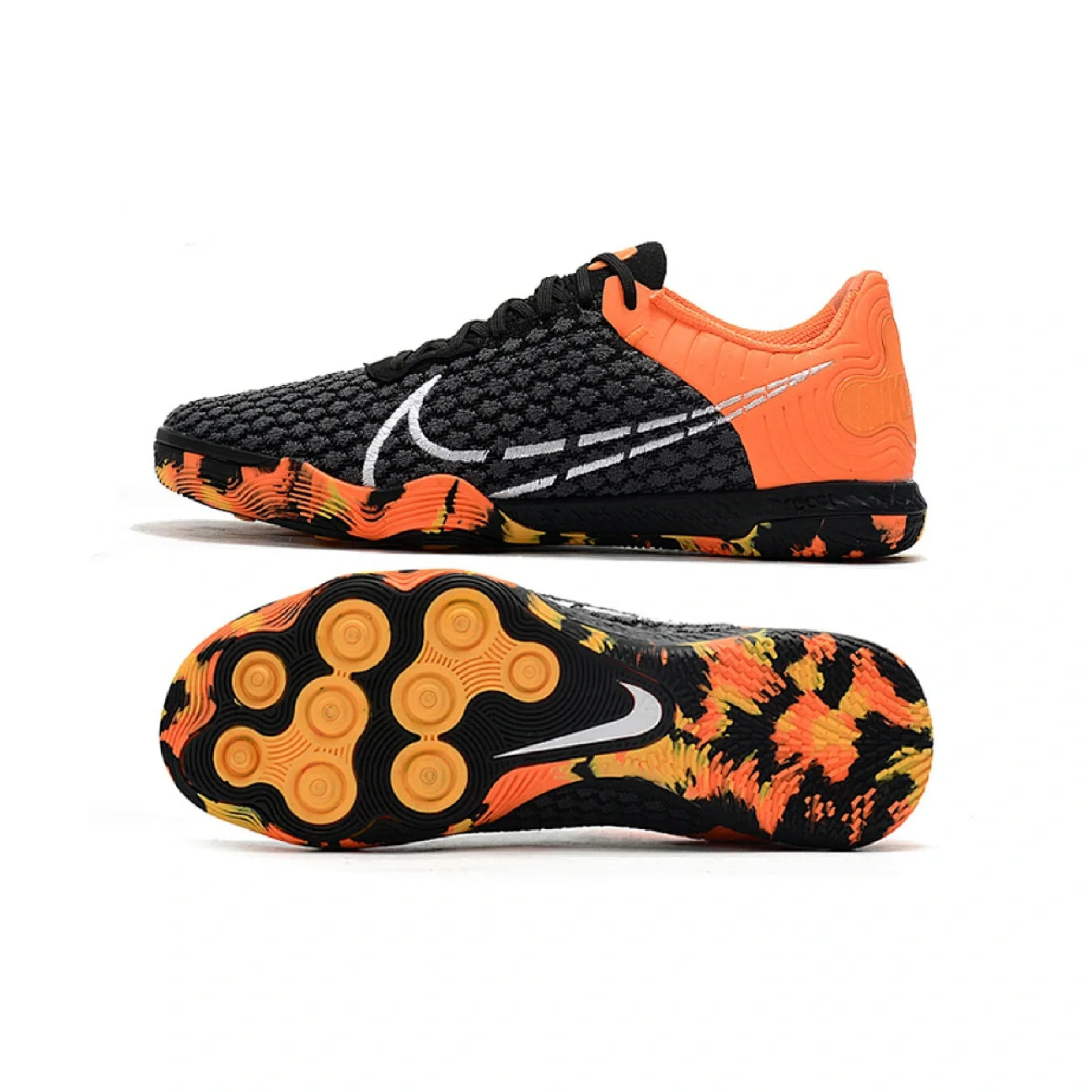 Nike Reactgato Black and Orange Indoor IC Football Boot