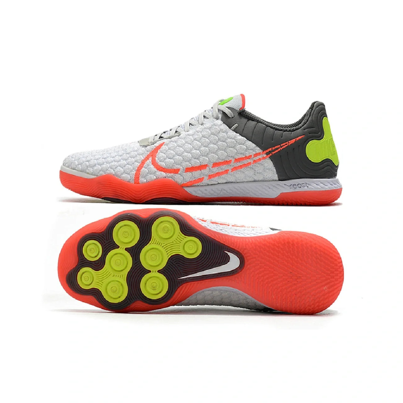 Nike Reactgato IC White Gray and Orange Indoor IC Football Boot
