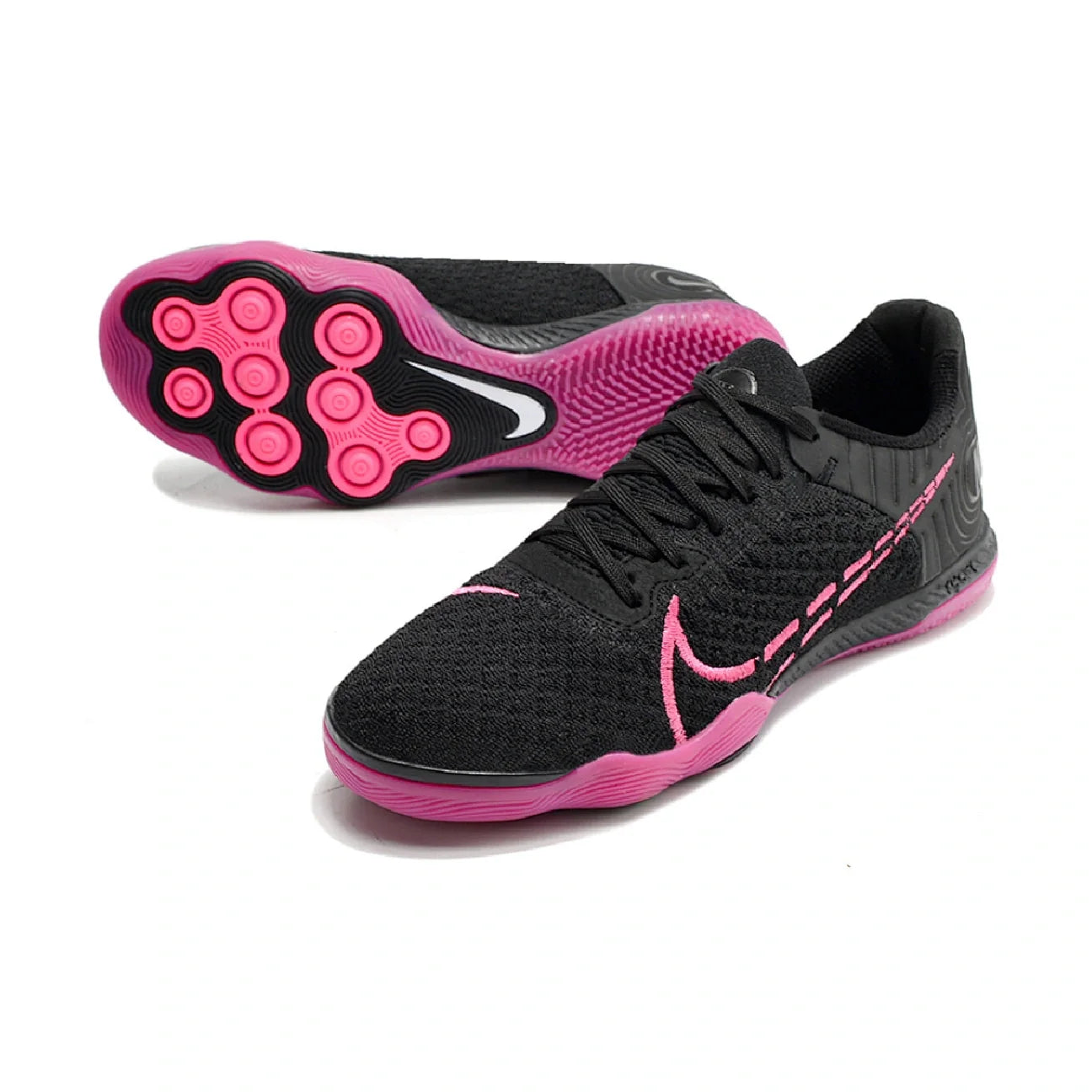 Nike Reactgato Laceless Black and Pink Indoor IC Football Boot
