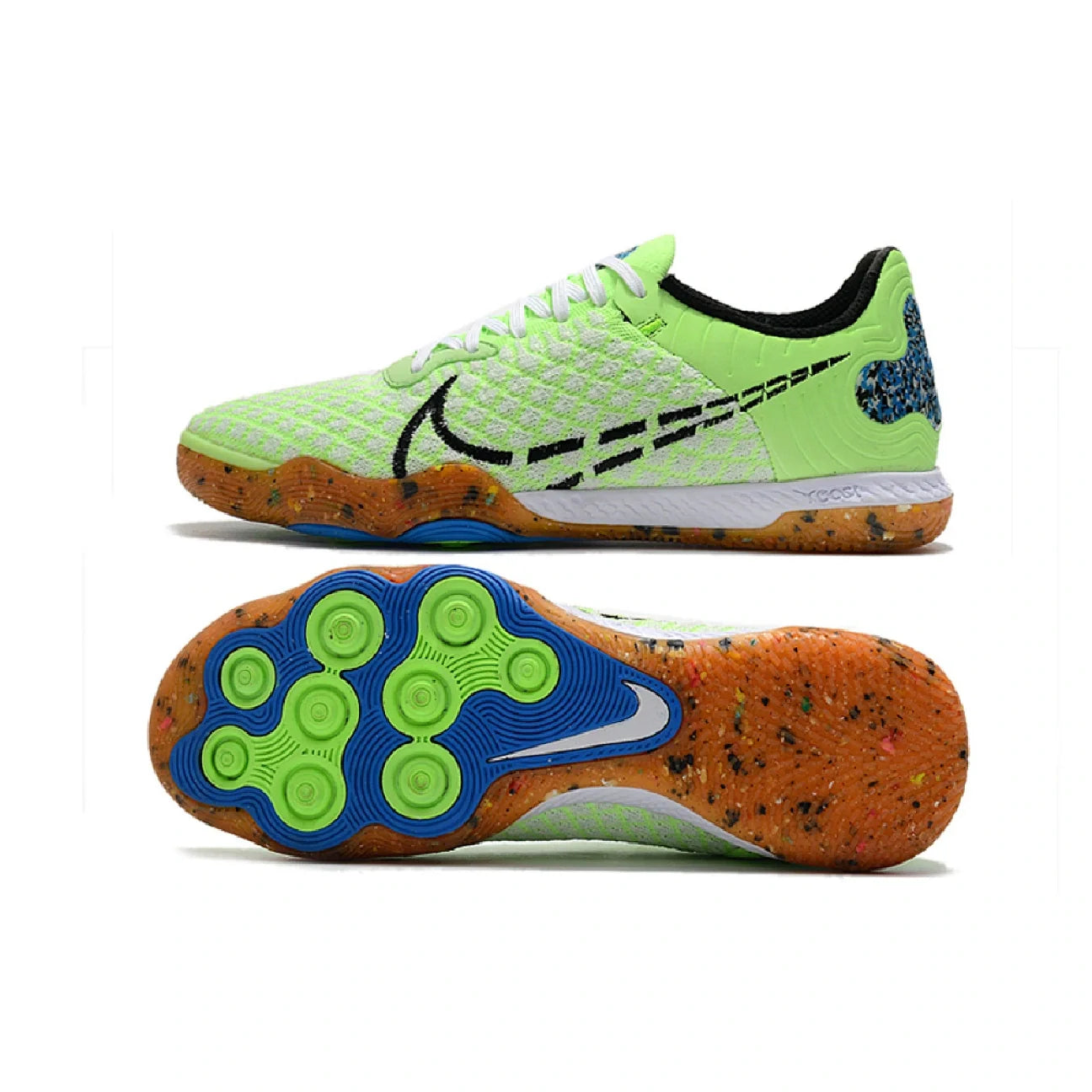 Nike Reactgato Laceless Green and White Indoor IC Football Boot
