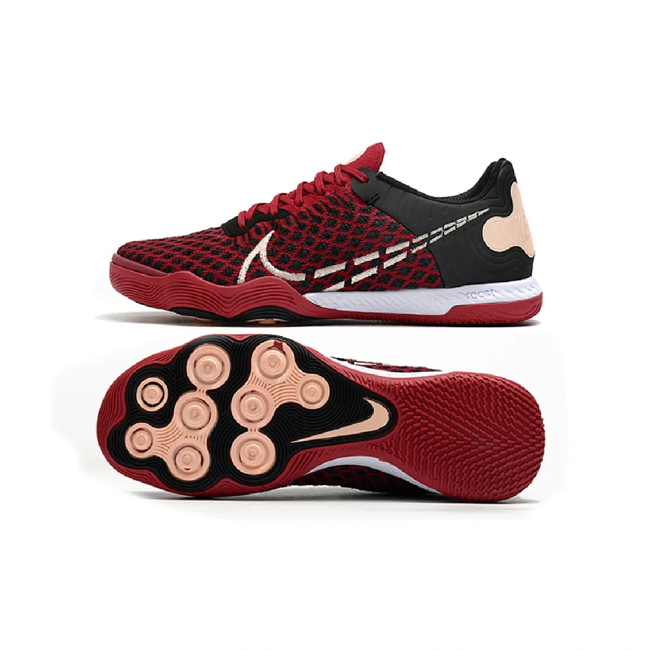 Nike Reactgato Red and Black Indoor IC Football Boot
