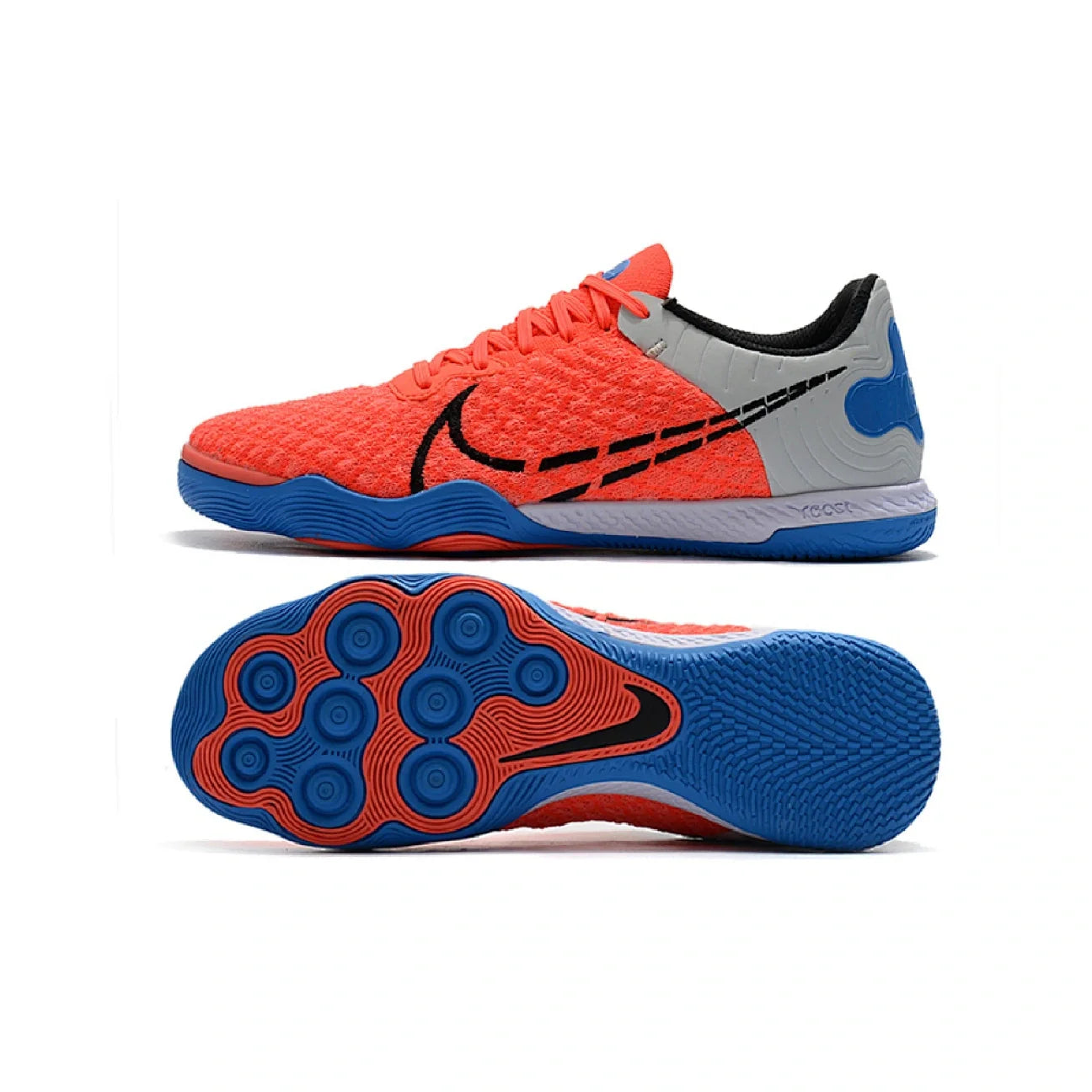 Nike Reactgato Red Blue and Gray Indoor IC Football Boot