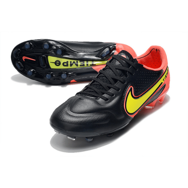 Nike Tiempo Legend 9 Elite Black and Orange Firm Ground FG Football Boot