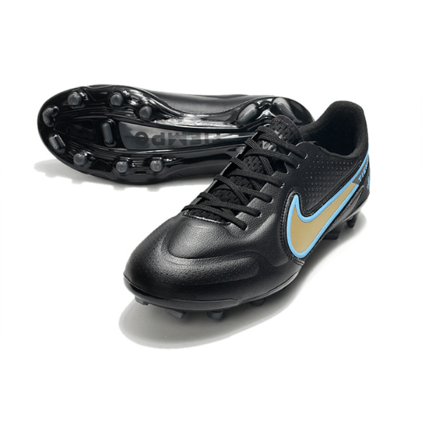 Botas de fútbol Nike Tiempo Legend 9 Elite FG para terreno firme, color negro y amarillo