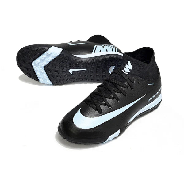 Nike Zoom Mercurial Superfly 10 Elite Black and Light Blue Turf TF Kids Football Boot