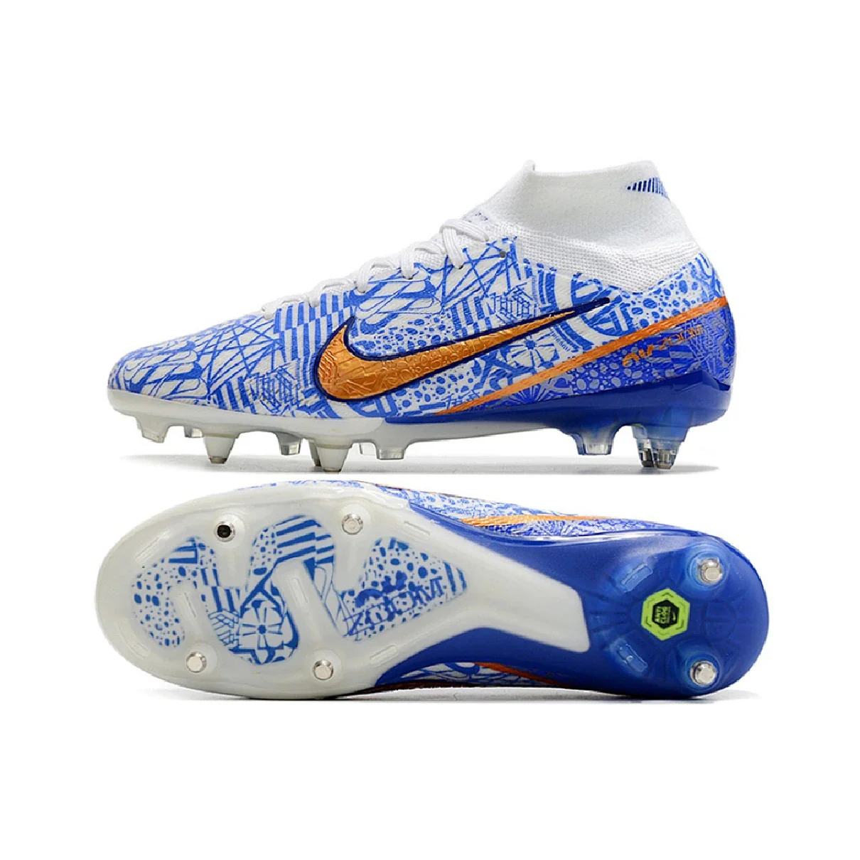 Nike Zoom Mercurial Superfly 9 Elite Aluminium Studs SG Blue CR7 Football Boot