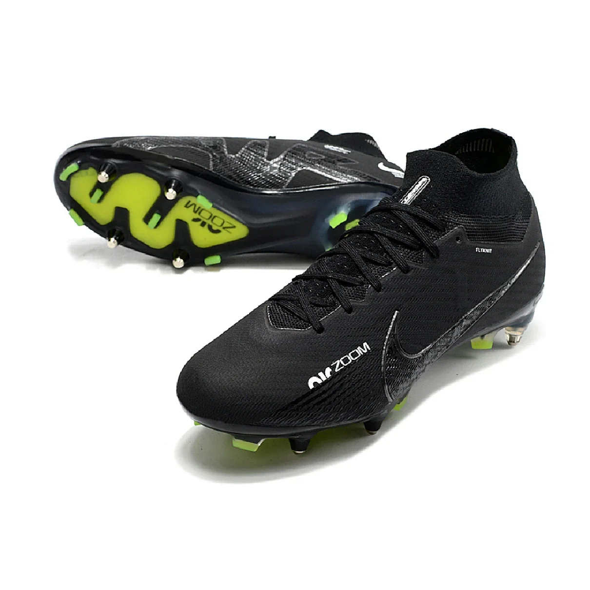 Nike Zoom Mercurial Superfly 9 Elite Black Pack Aluminium Studs SG Football Boot