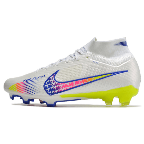 Nike Zoom Mercurial Superfly 9 Elite White and Colorful Firm Ground FG Football Boot