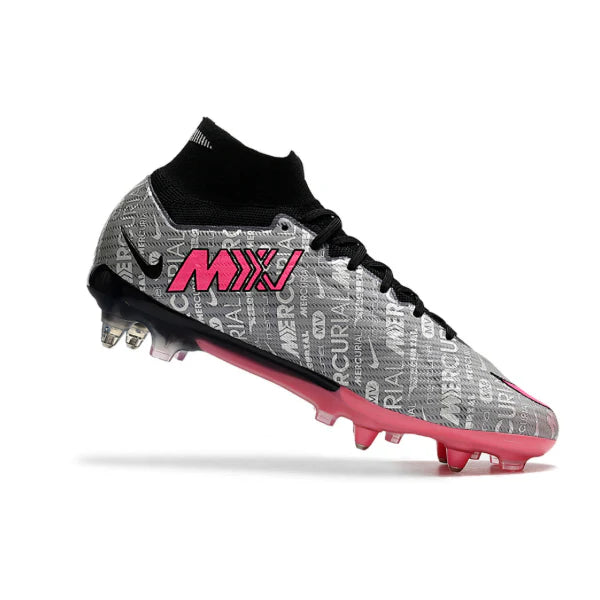 Nike Zoom Mercurial Superfly 9 Elite Gray and Pink Aluminium Studs SG Football Boot