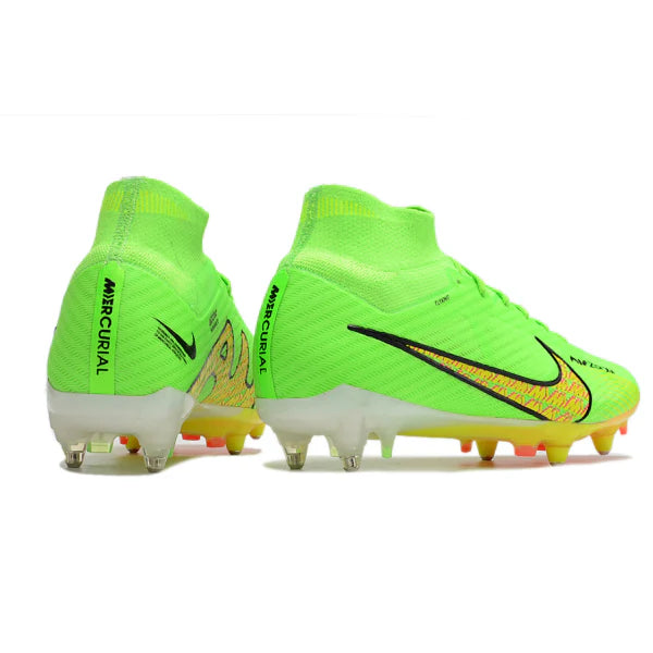 Nike Zoom Mercurial Superfly 9 Elite Green and Yellow Aluminium Studs SG Football Boot