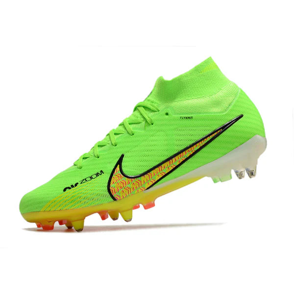 Nike Zoom Mercurial Superfly 9 Elite Green and Yellow Aluminium Studs SG Football Boot
