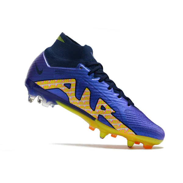 Nike Zoom Mercurial Superfly 9 Elite Purple and Yellow Aluminium Studs SG Football Boot