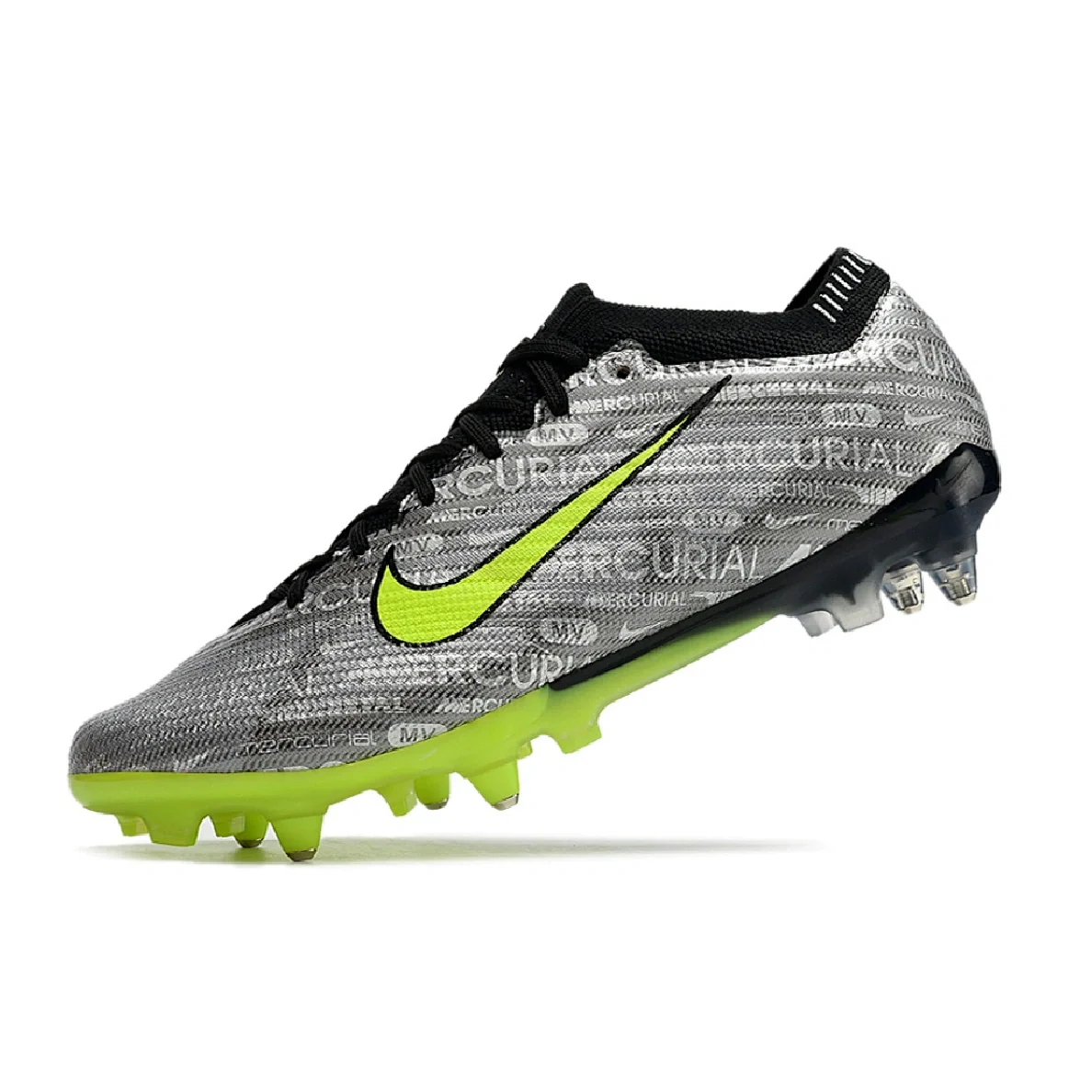 Nike Zoom Mercurial Vapor 15 Elite Aluminium Studs SG Gray and Green Football Boot