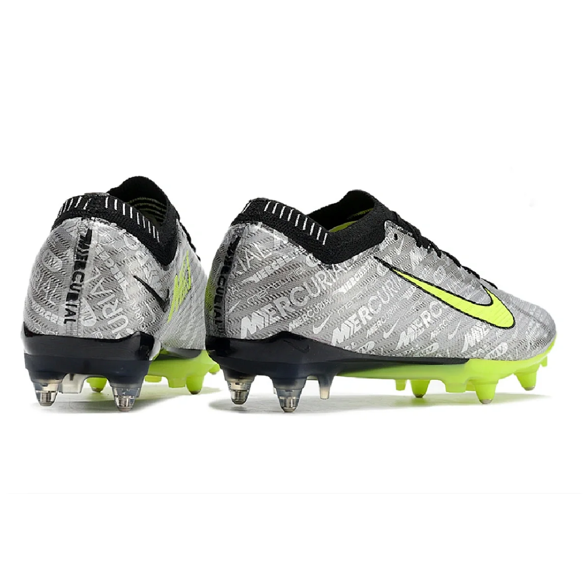 Nike Zoom Mercurial Vapor 15 Elite Aluminium Studs SG Gray and Green Football Boot
