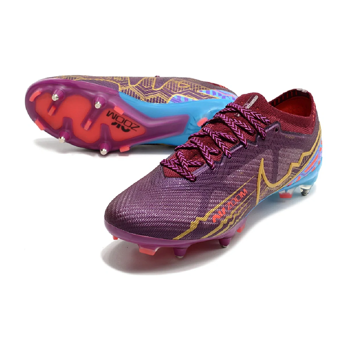 Nike Zoom Mercurial Vapor 15 Elite Purple Aluminum Studs SG Football Boot Mbappe