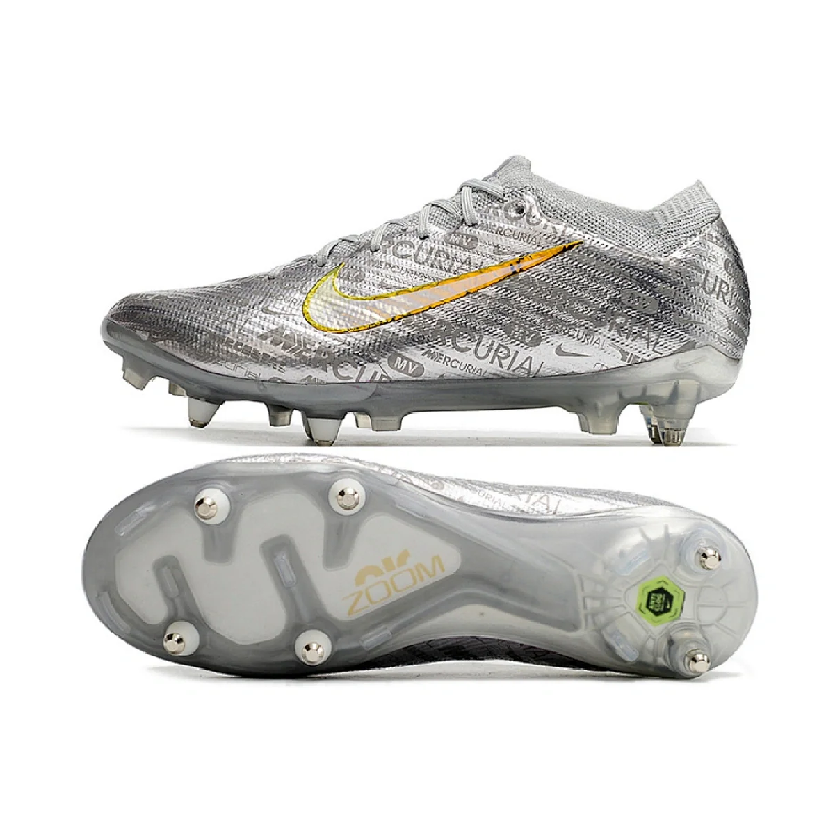 Nike Zoom Mercurial Vapor 15 Elite Silver Aluminum Studs SG Football Boot