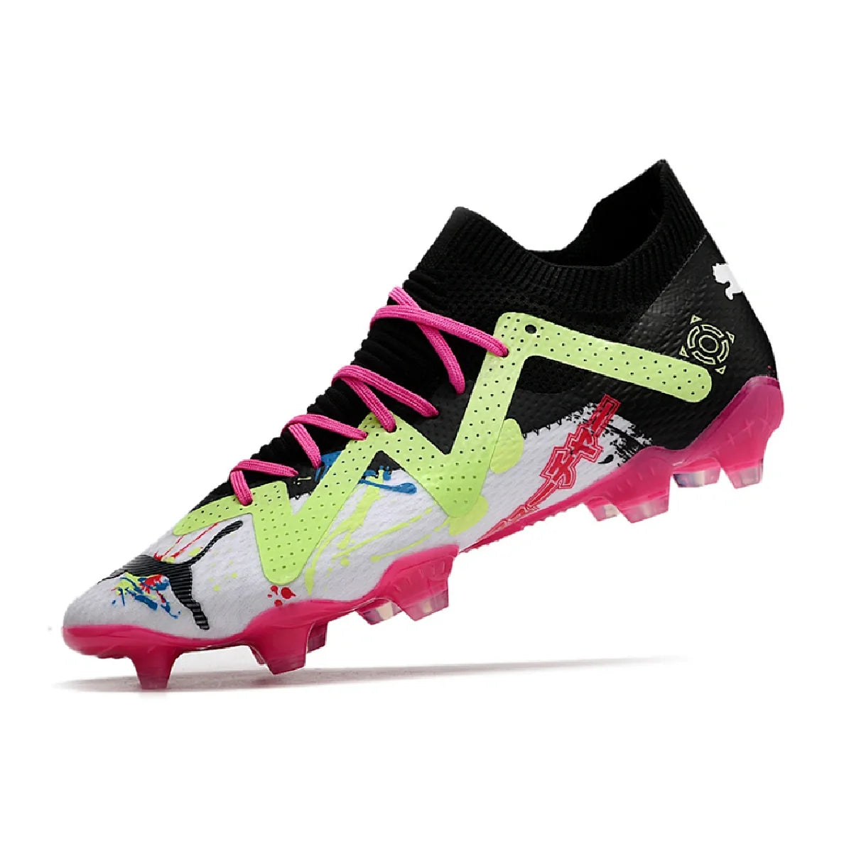 Botas de fútbol Puma Future Ultimate Tokyo Pack FG para terreno firme, color negro y amarillo