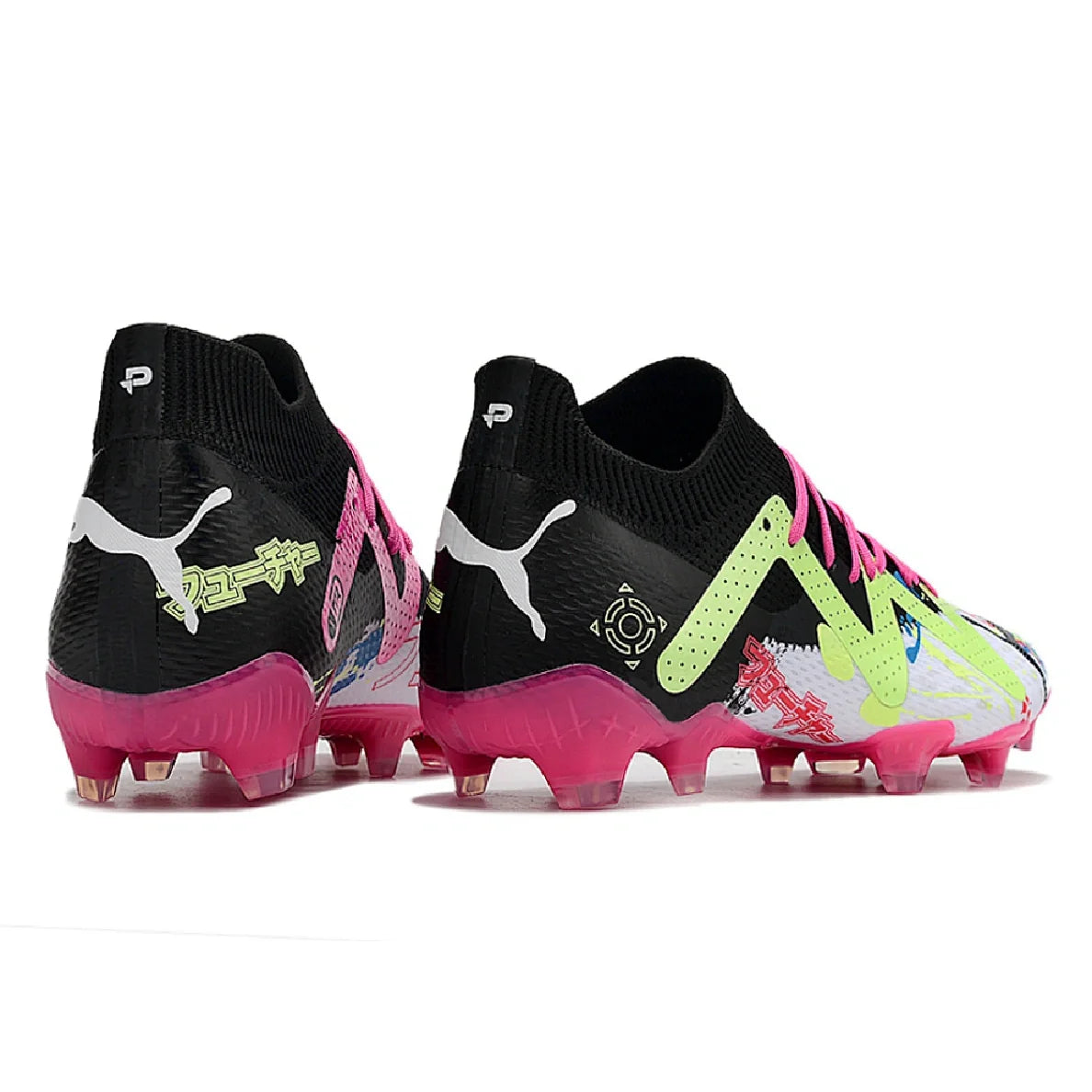 Botas de fútbol Puma Future Ultimate Tokyo Pack FG para terreno firme, color negro y amarillo