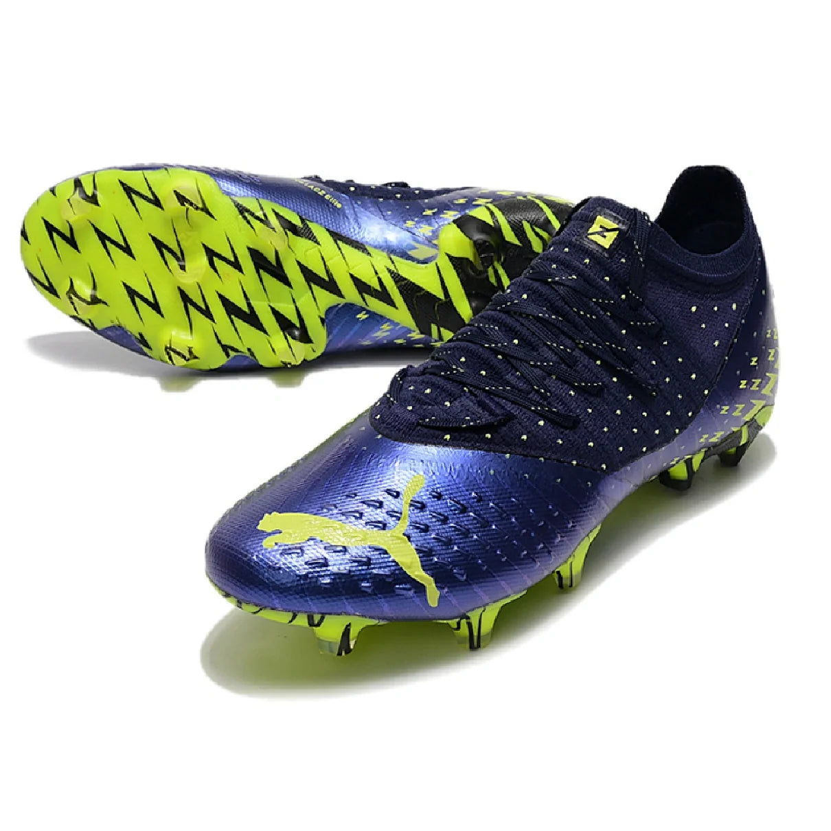 Botas de fútbol Puma Future Z 1.3 Fastest Pack, color negro y amarillo, para terreno firme FG