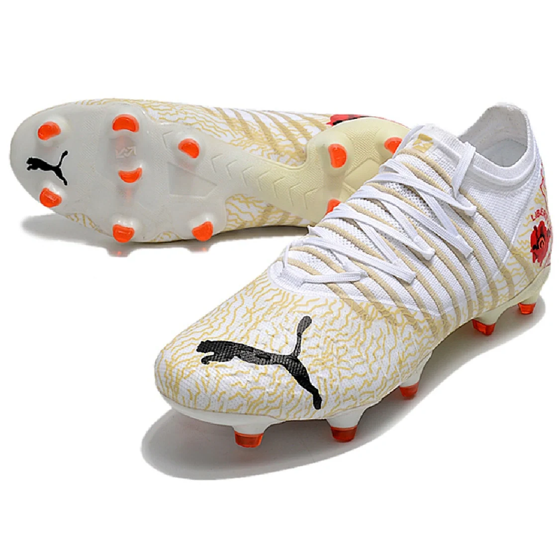 Botas de fútbol Puma Future Z 1.3 Liberty Pack FG para terreno firme, color negro y azul