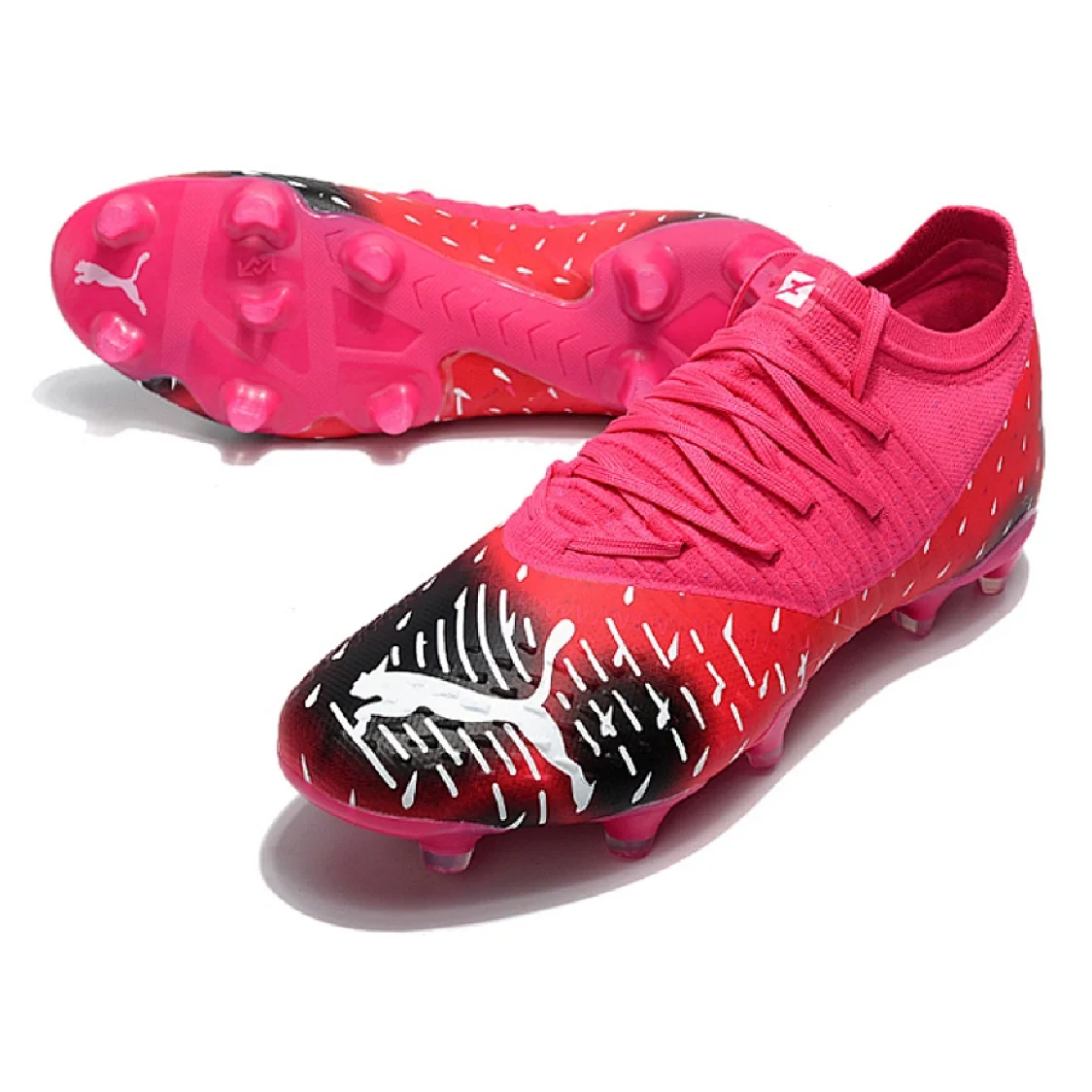 Botas de fútbol Puma Future Z 1.3 FG para terreno firme, color rosa y rojo