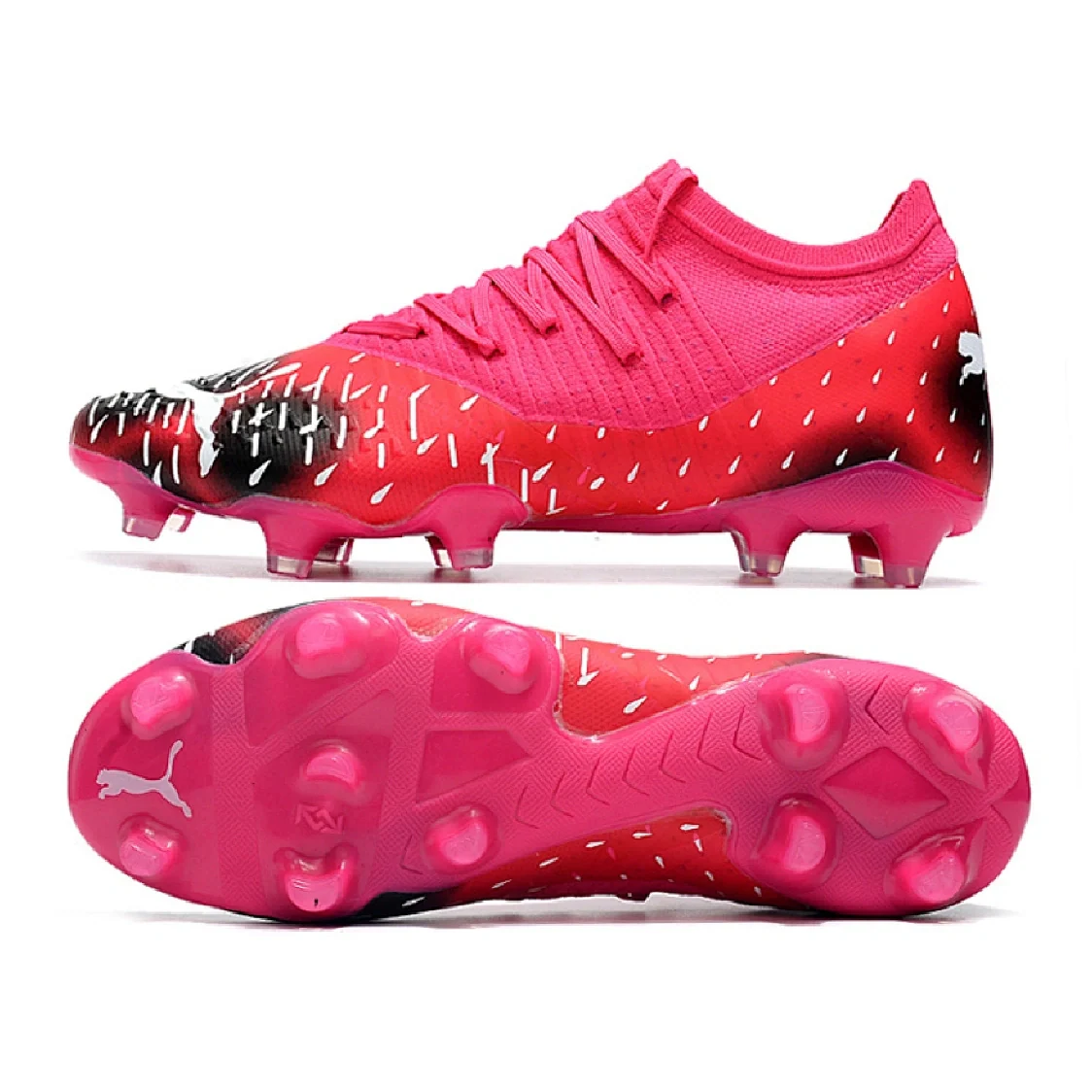 Botas de fútbol Puma Future Z 1.3 FG para terreno firme, color rosa y rojo