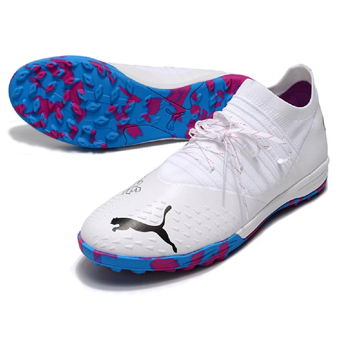 Puma Future Z 1.3 Turf TF White Pink and Blue Football Boot