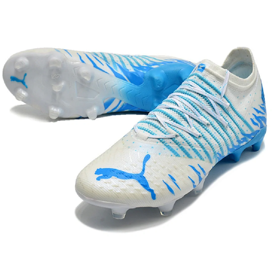 Puma Future Z 1.3 White and Blue Firm Ground FG Football Boot